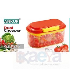 OkaeYa Sazavat Plastic Combo Set 6 in 1 Dual Turbo Pull-N-Chop Chopper (Red)